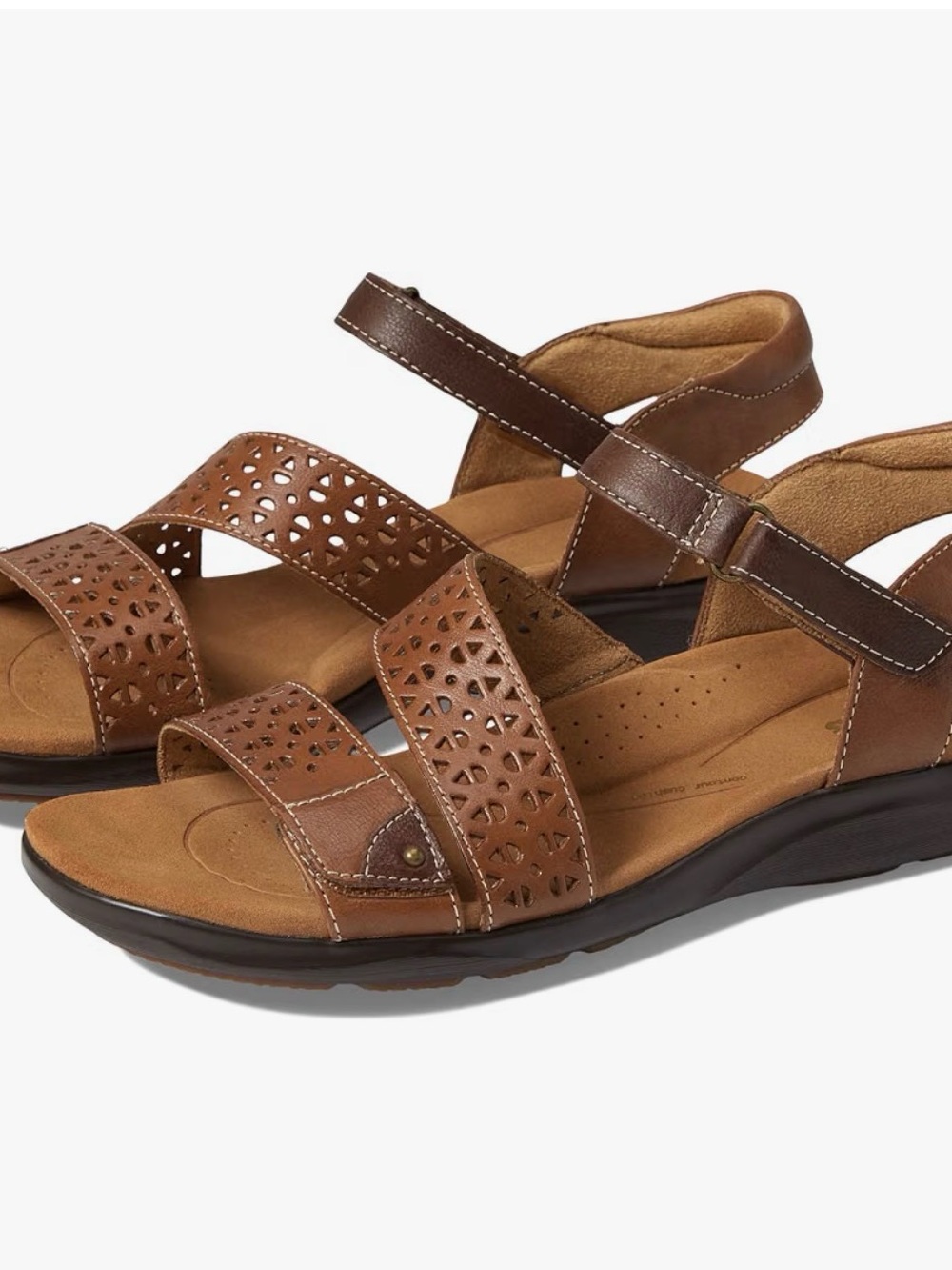 NIB Clarks Kittly Way Tan Leather Sandals Women’s 9W
